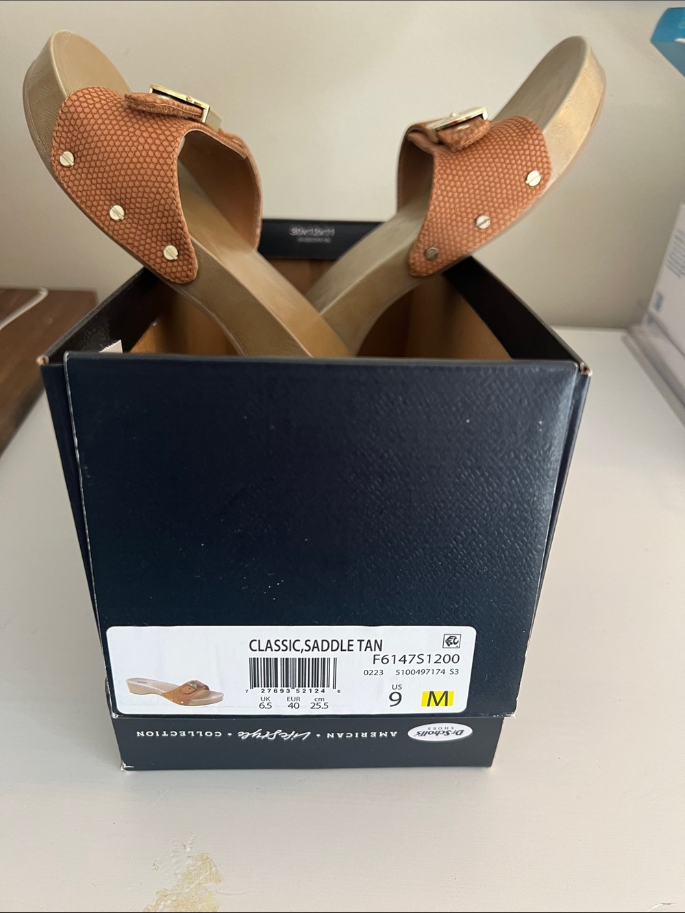 Dr. Scholl's Saddle Tan Studded Mule Sandals